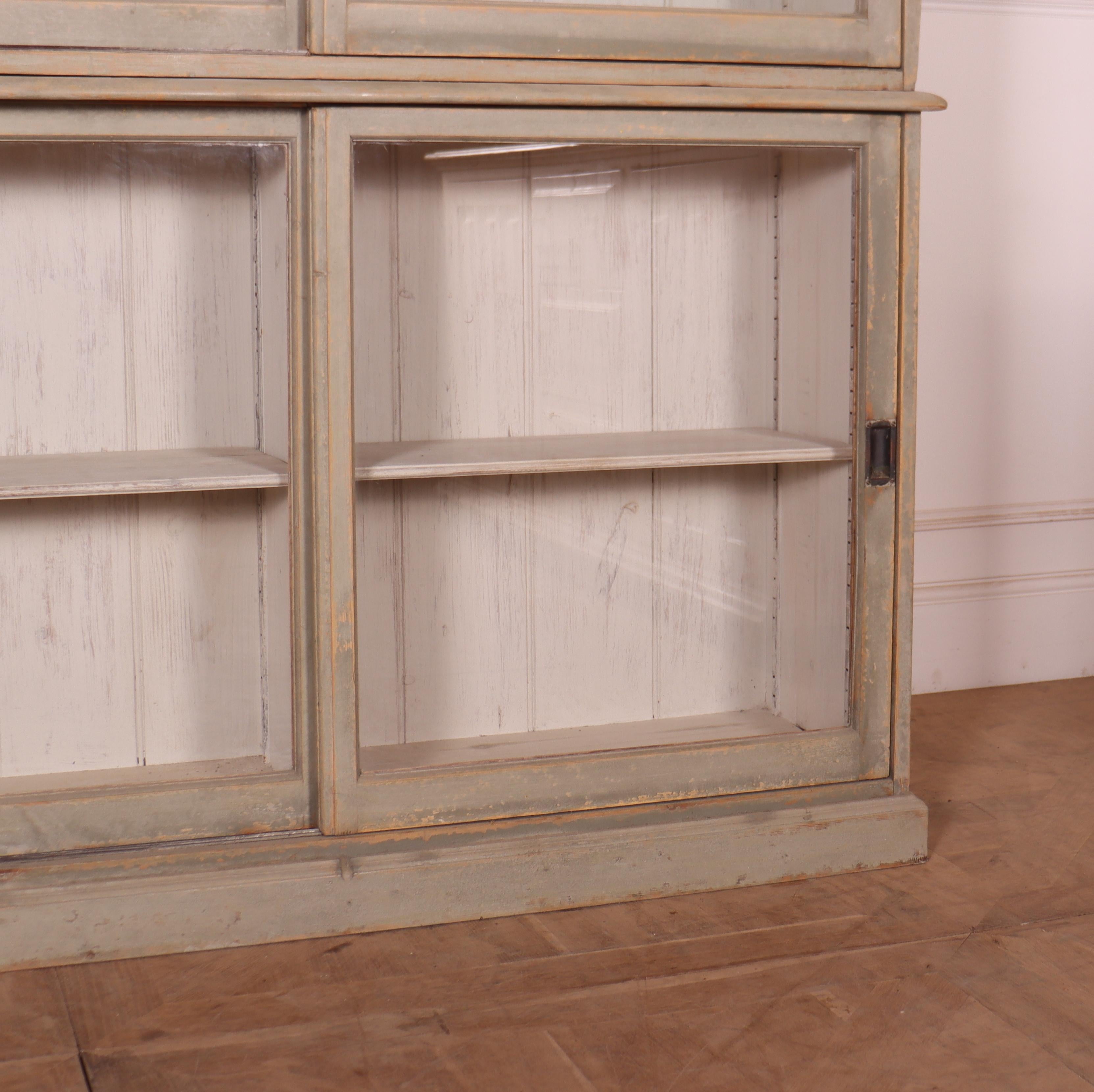 English Painted Glazed Bookcase In Good Condition For Sale In Leamington Spa, Warwickshire