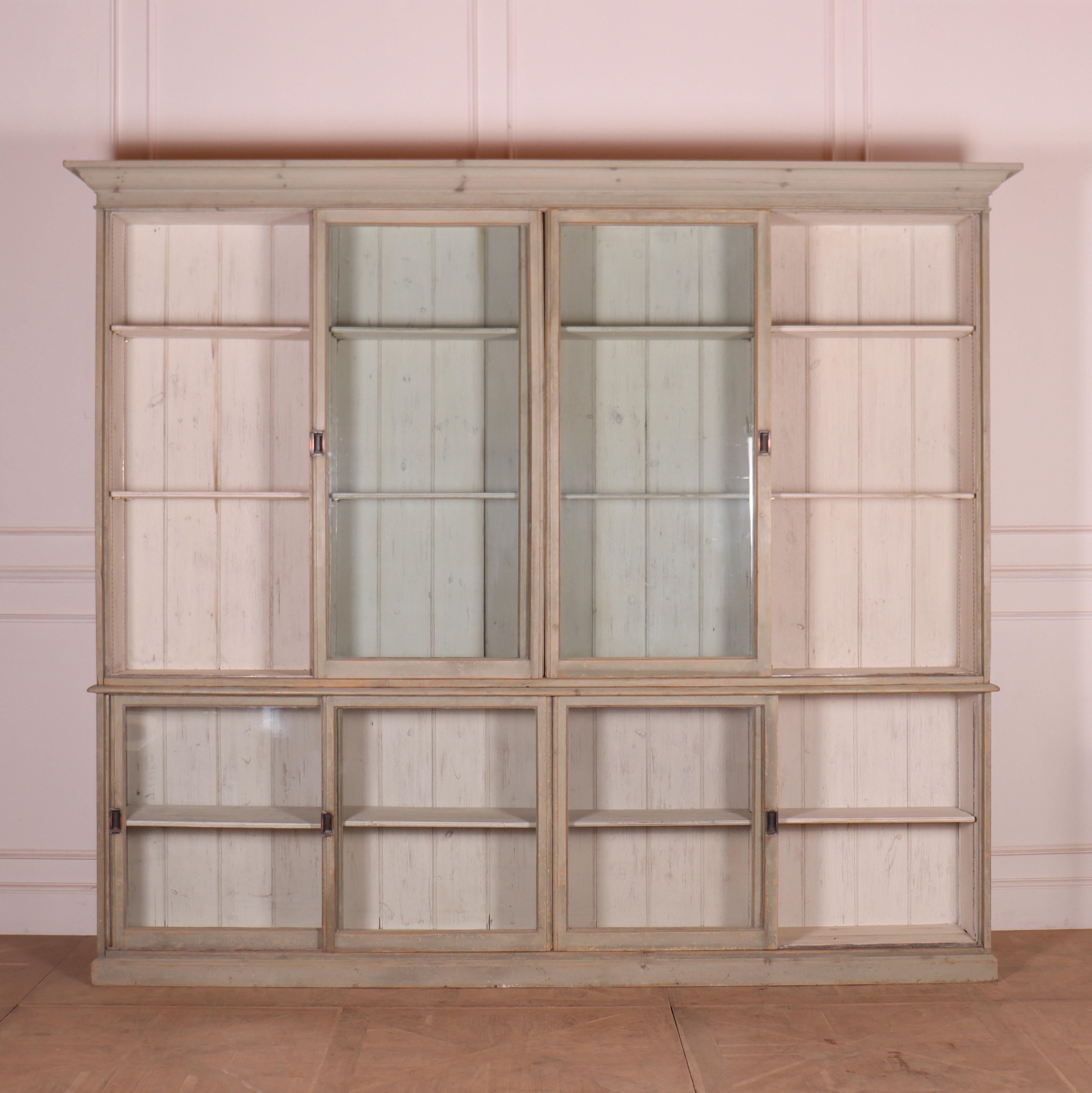 English Painted Glazed Bookcase For Sale 1