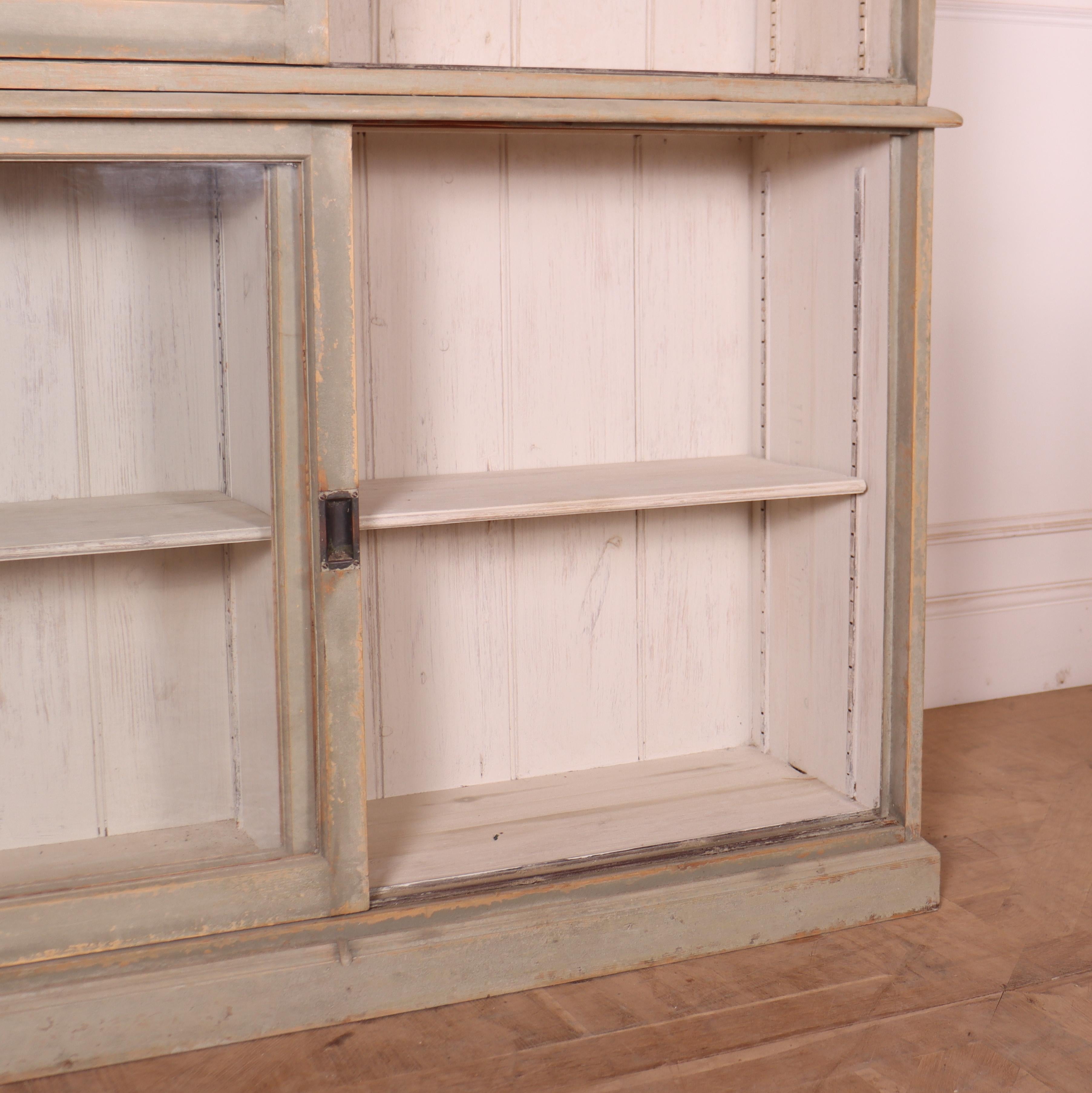 English Painted Glazed Bookcase For Sale 3