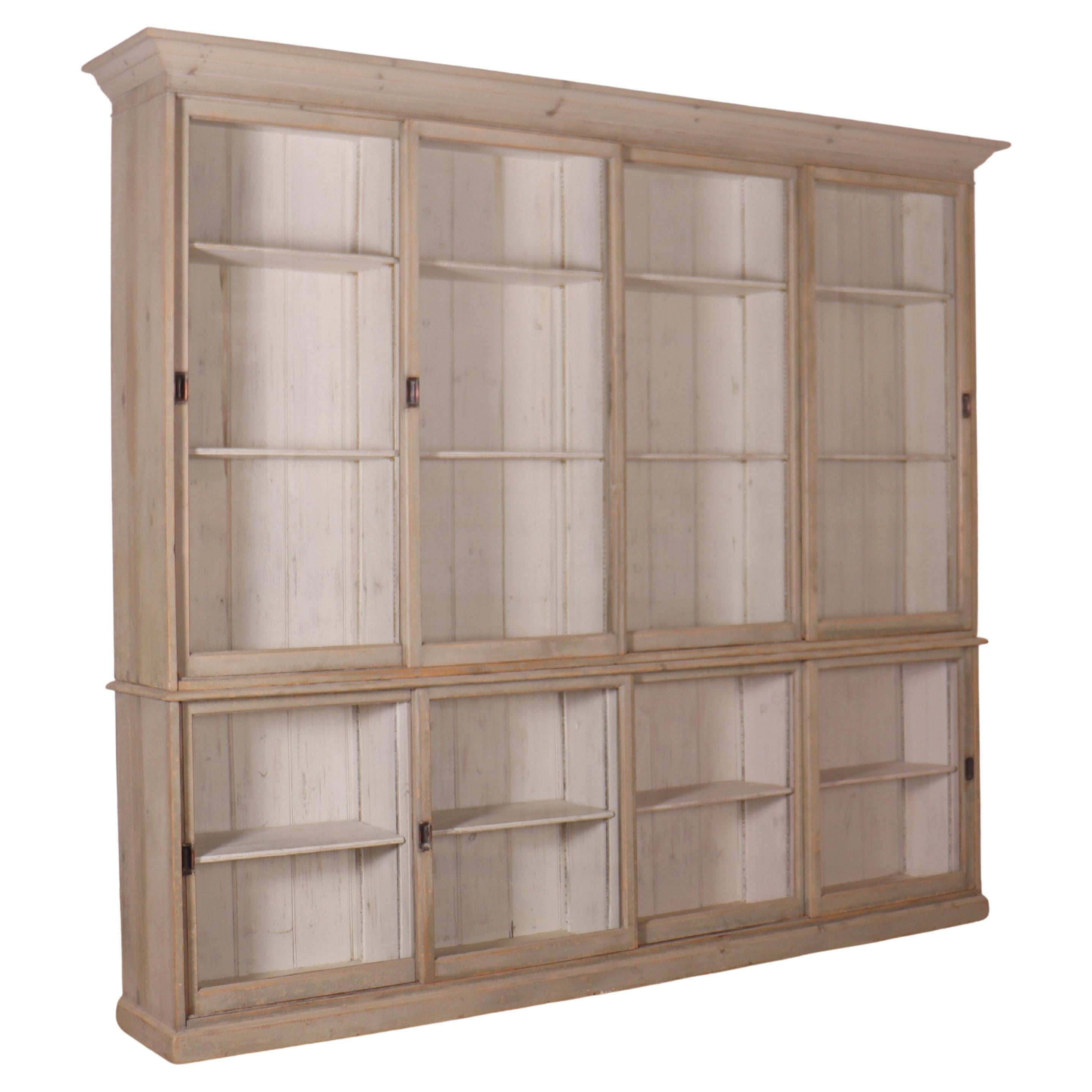 English Painted Glazed Bookcase For Sale