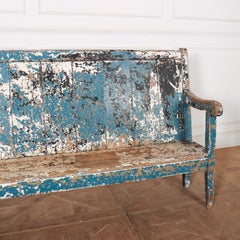English Painted High Back Settle