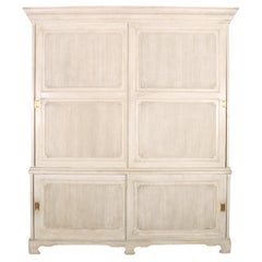 English Painted Housekeepers Cupboard / Bookcase