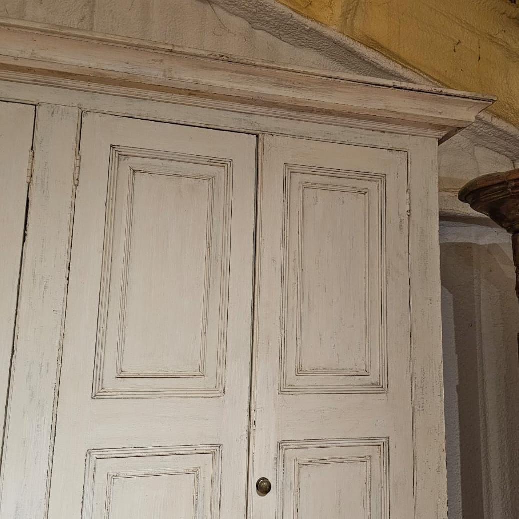 George III English Painted Housekeepers Cupboard For Sale