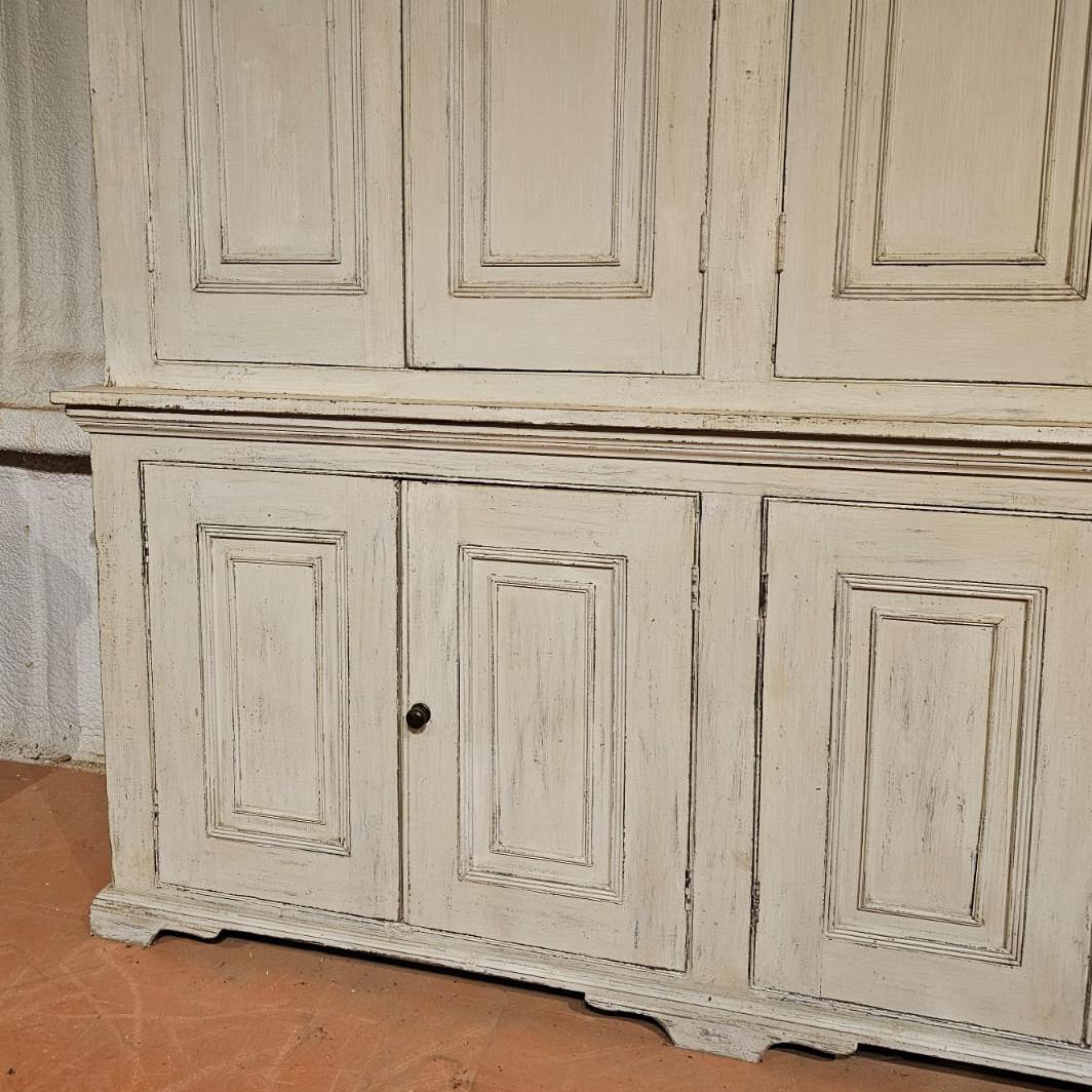 19th Century English Painted Housekeepers Cupboard For Sale