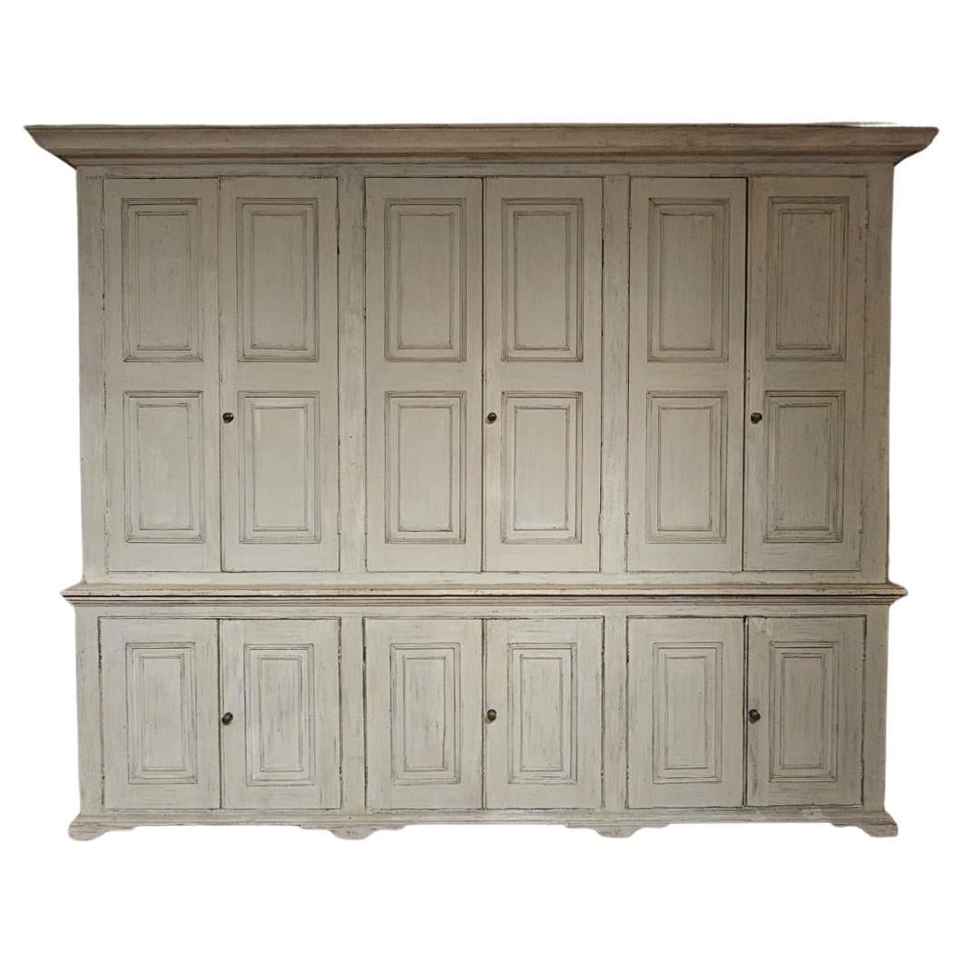 English Painted Housekeepers Cupboard For Sale