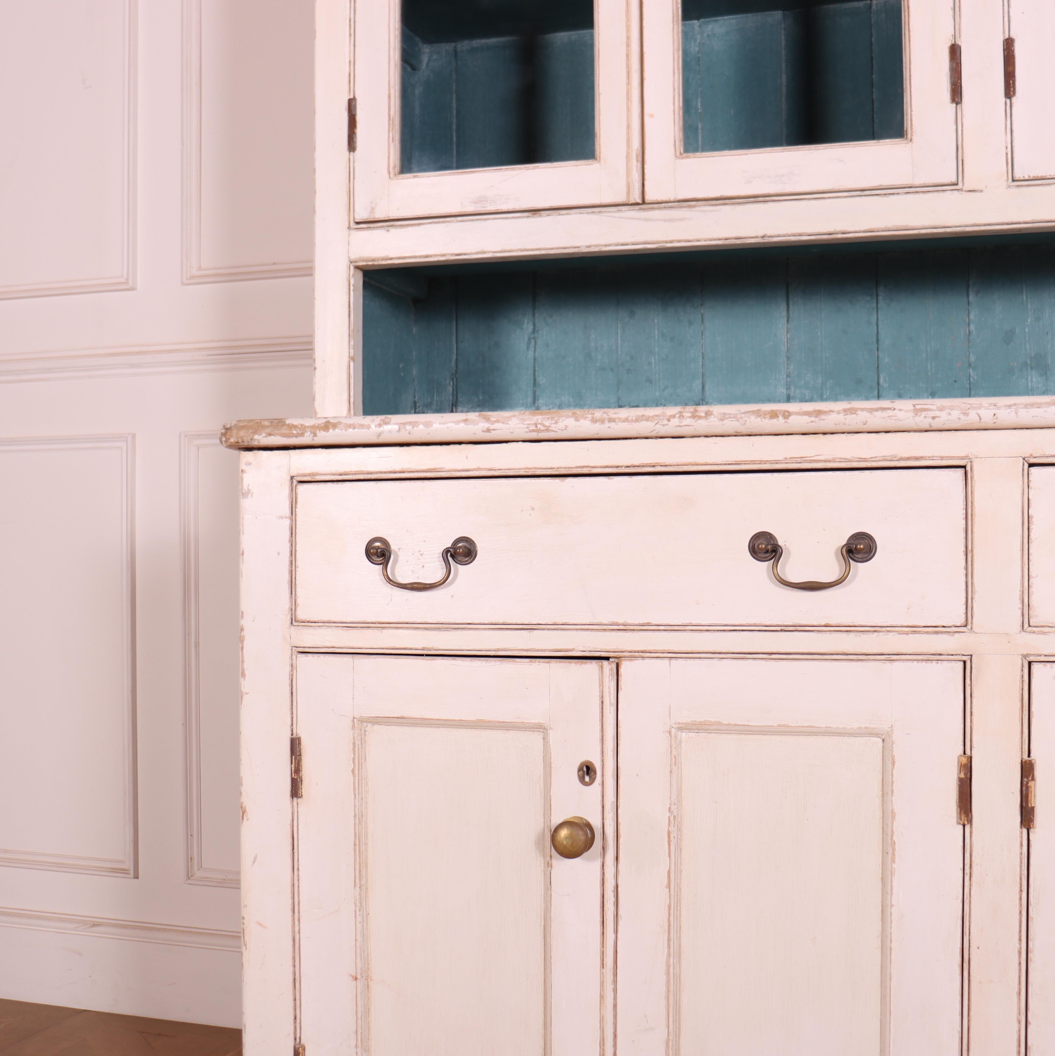 Glazed English Painted Kitchen Dresser