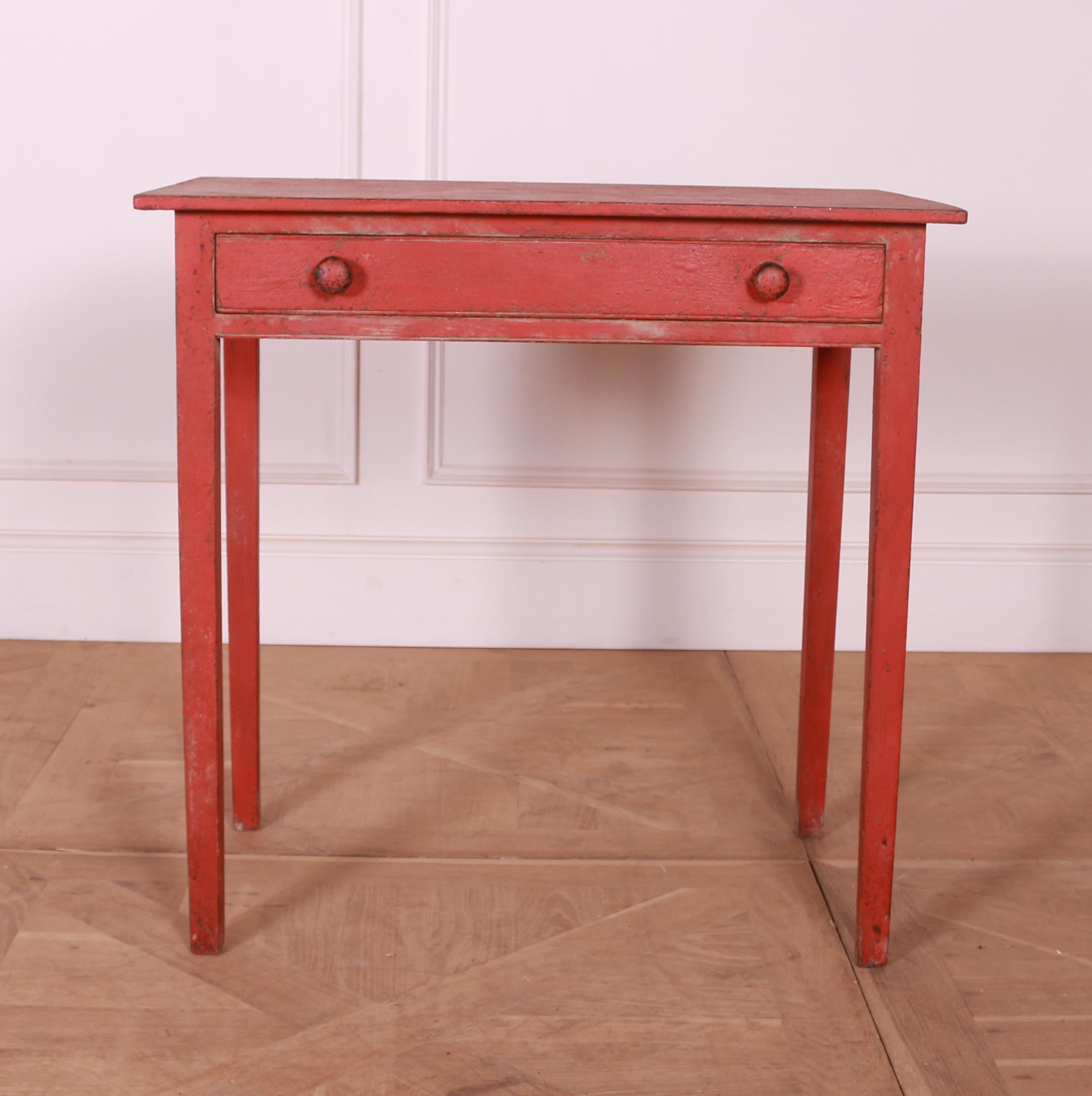 19th C English one drawer painted lamp table. 1830.

Dimensions
29.5 inches (75 cms) Wide
18 inches (46 cms) Deep
29 inches (74 cms) High.

   