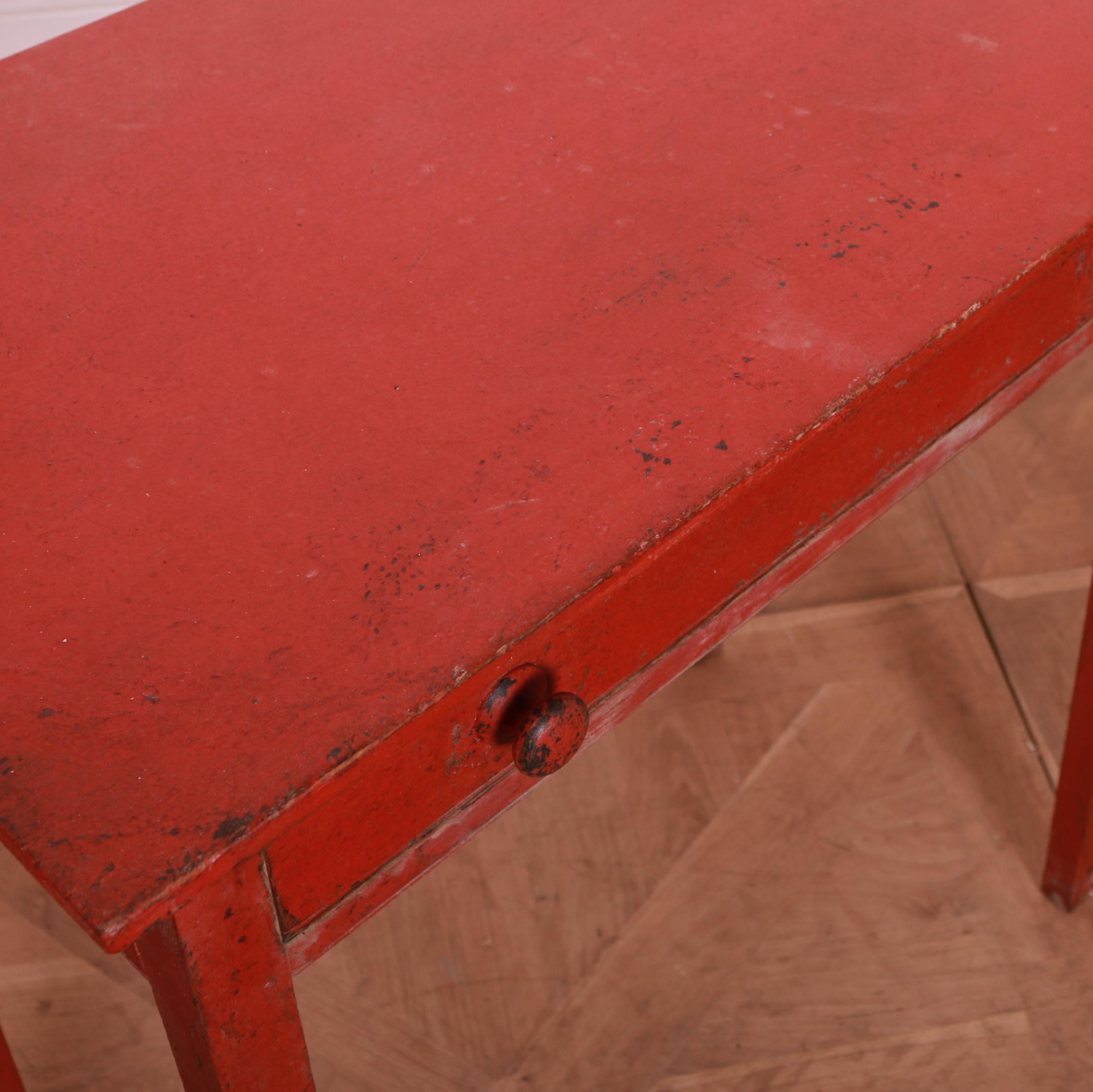 Oak English Painted Lamp Table For Sale