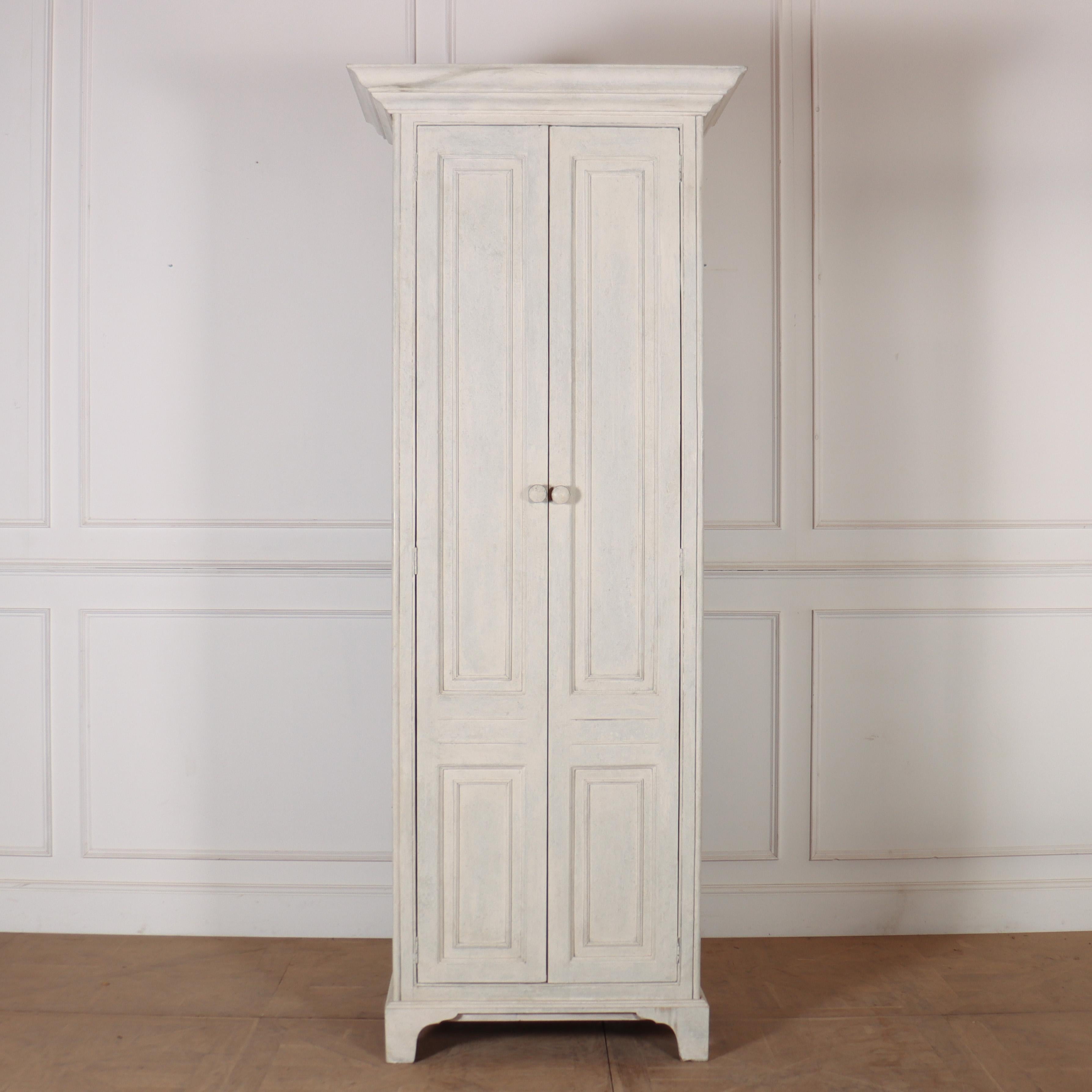 19th C English painted pine two door shelved linen cupboard. 1890.

Reference: 7969

Dimensions
38 inches (97 cms) Wide
25 inches (64 cms) Deep
95.5 inches (243 cms) High