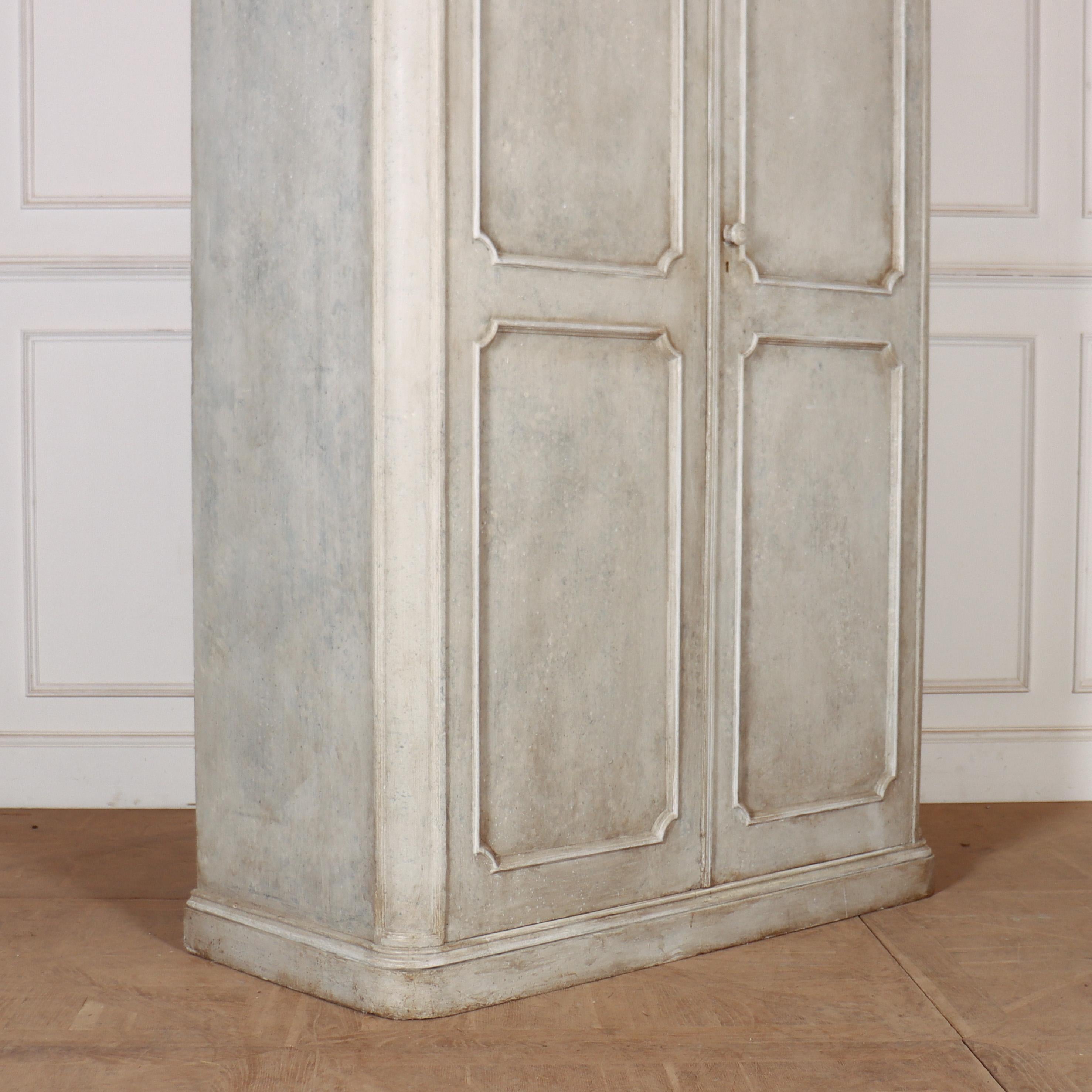 William IV English Painted Linen Cupboard