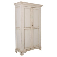 Antique English Painted Linen Cupboard