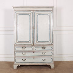 English Painted Linen Press / Wardrobe