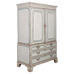 English Painted Linen Press / Wardrobe