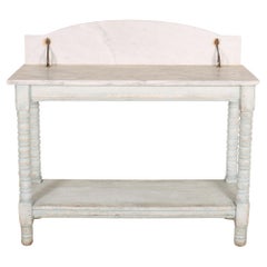 Antique English Painted Marble Top Washstand