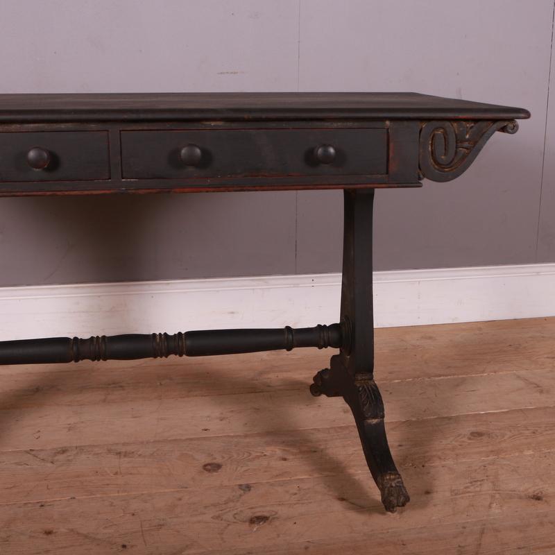Victorian English Painted Oak Desk For Sale