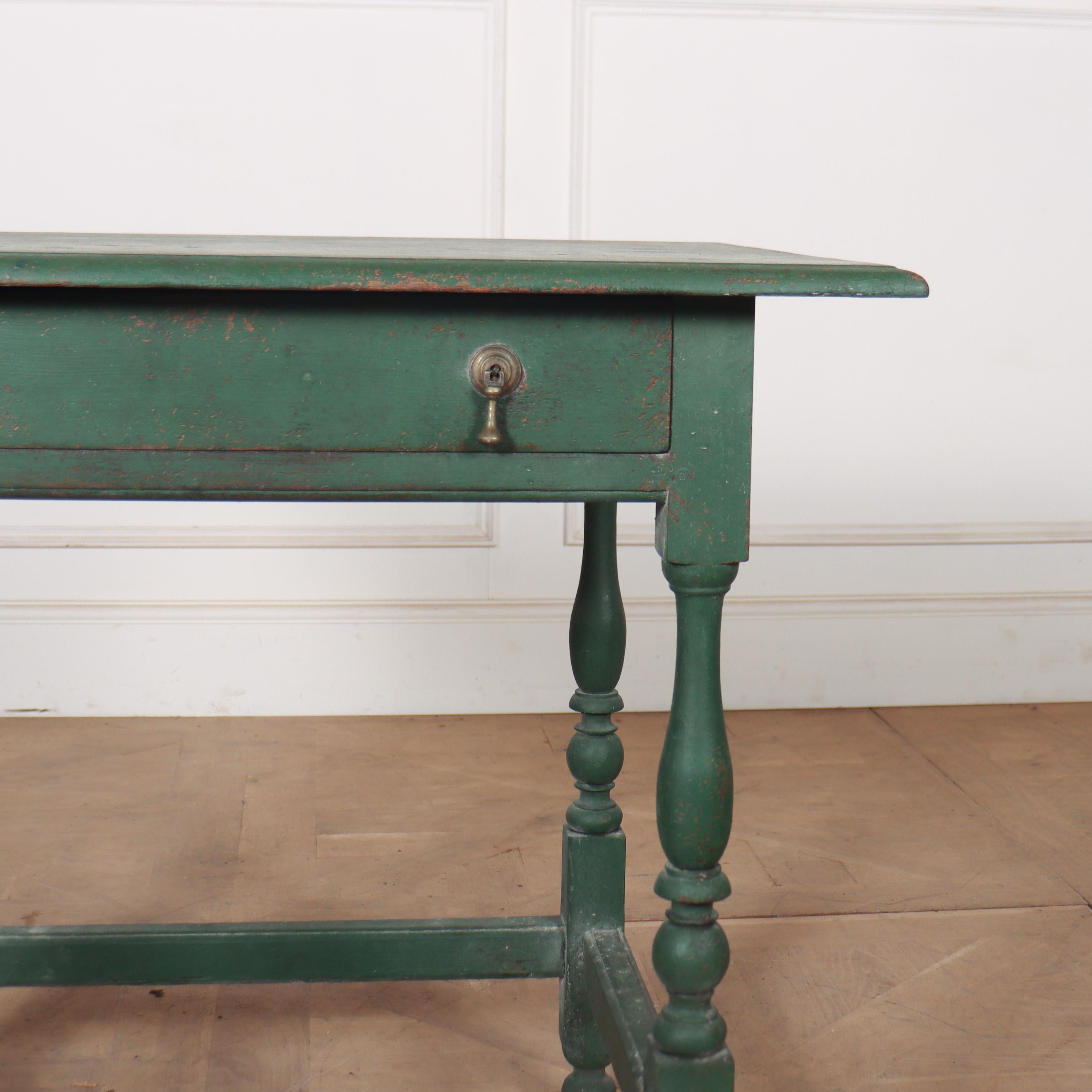 18th Century and Earlier English Painted Oak Lamp Table For Sale