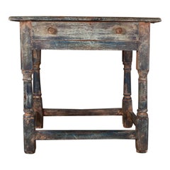 Antique English Painted Oak Lamp Table