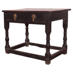 Antique English Painted Oak Lamp Table