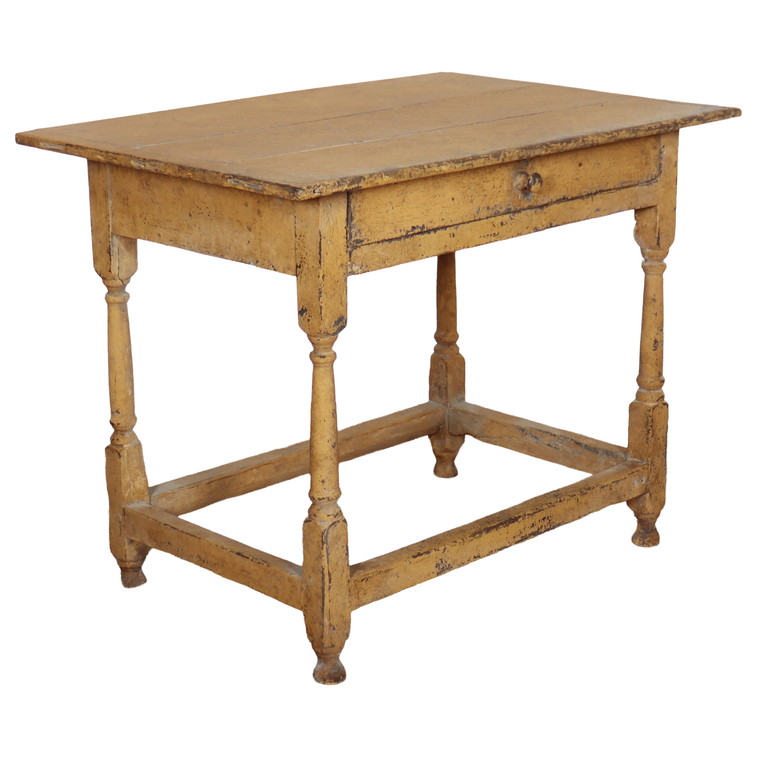 English Painted Oak Lamp Table For Sale
