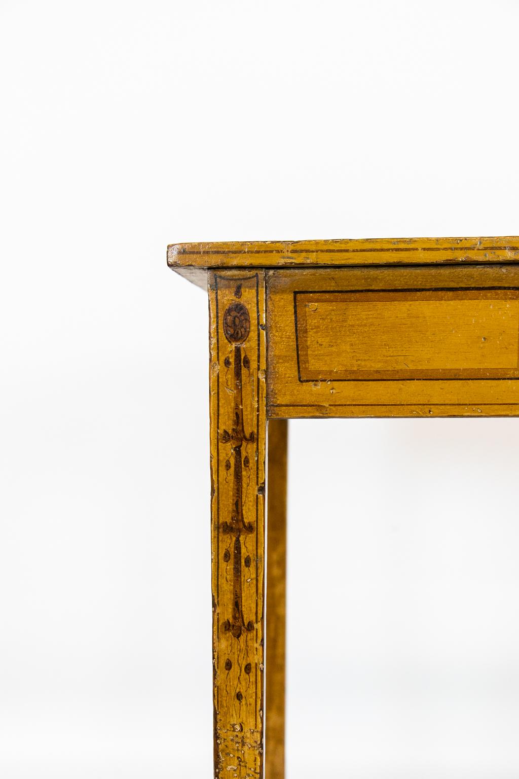 Early 19th Century English Painted One Drawer Side Table