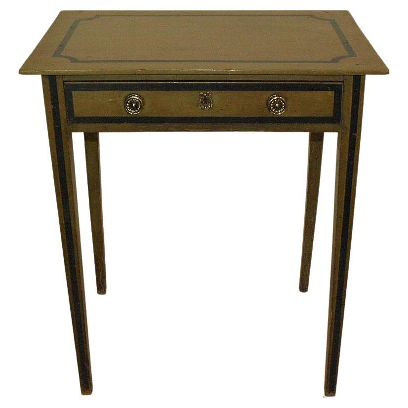 Painted Gustavian Table with a Single Drawer For Sale at 1stDibs