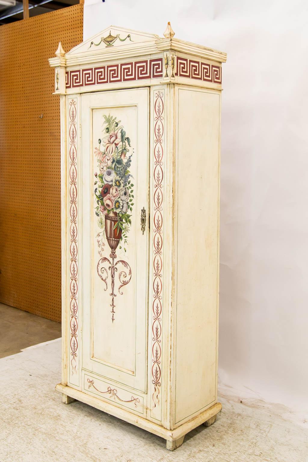 English Painted Pine Armoire 1