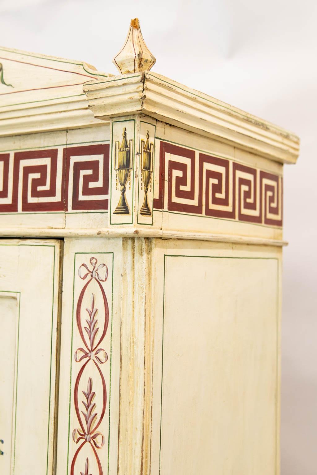 English Painted Pine Armoire 3