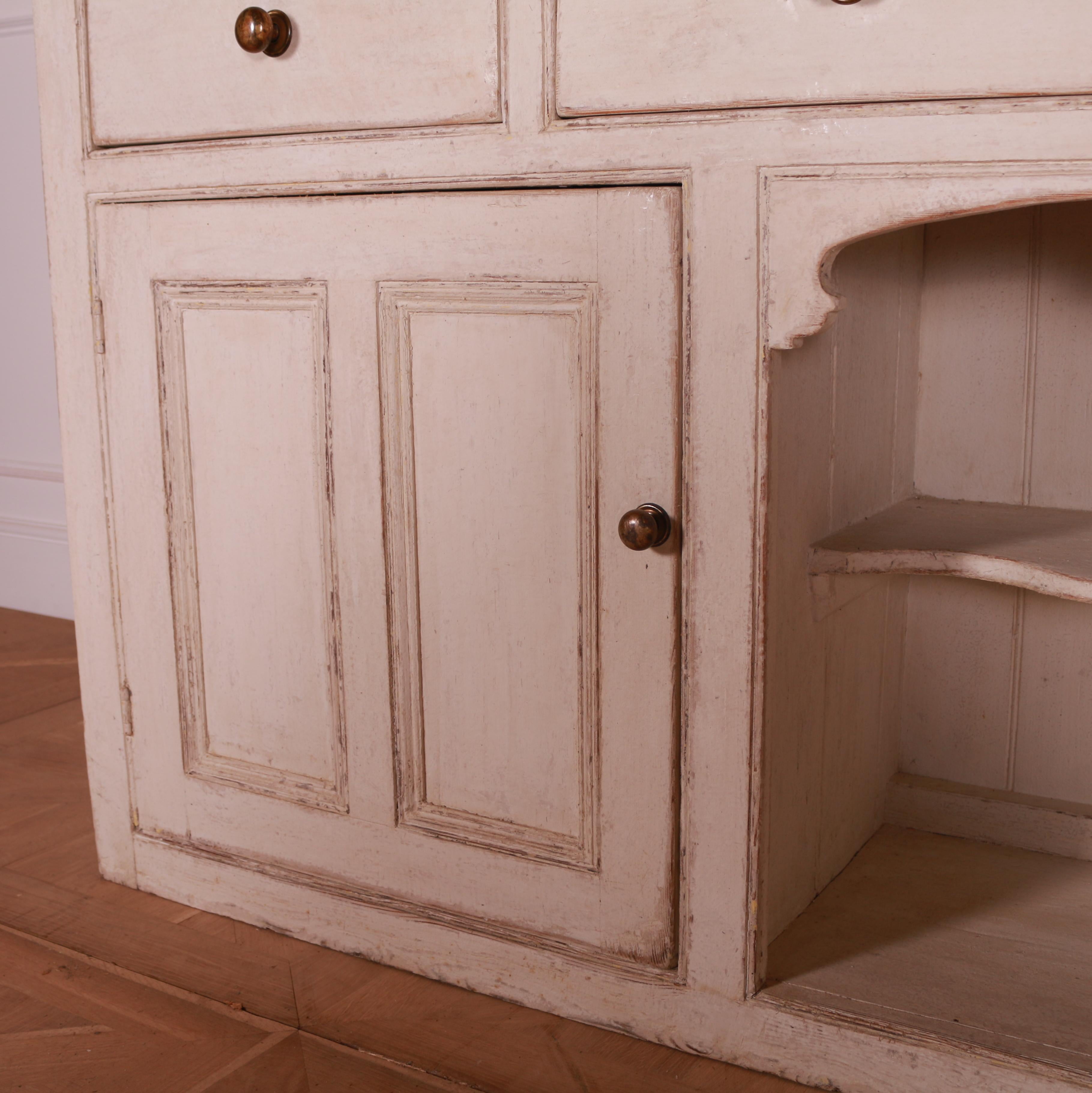 19th Century English Painted Pine Dresser Base