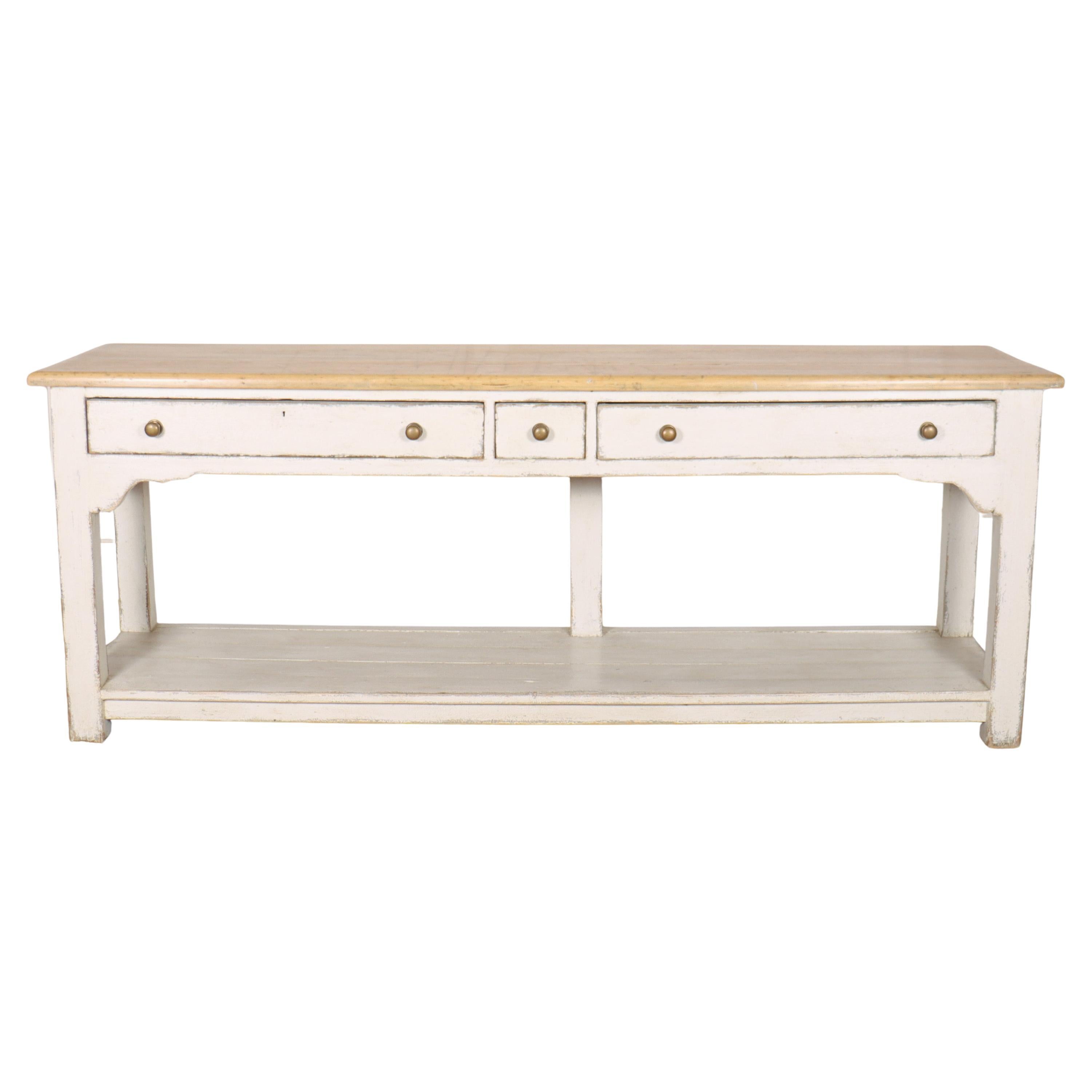 English Painted Pine Dresser Base