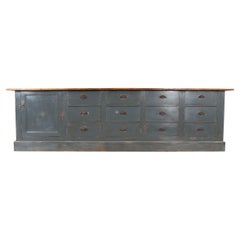 English Painted Pine Haberdashery Shop Counter