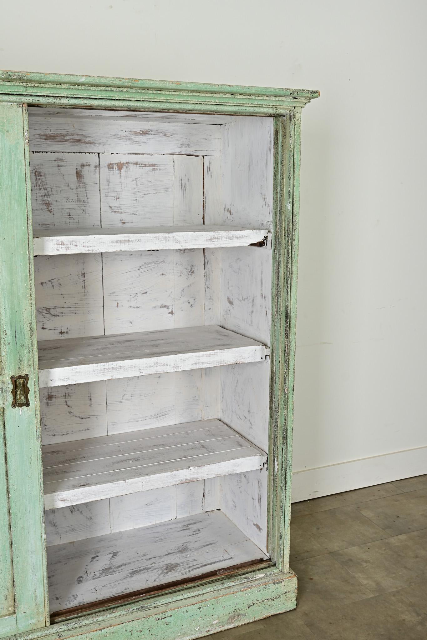 19th Century English Painted Pine Larder
