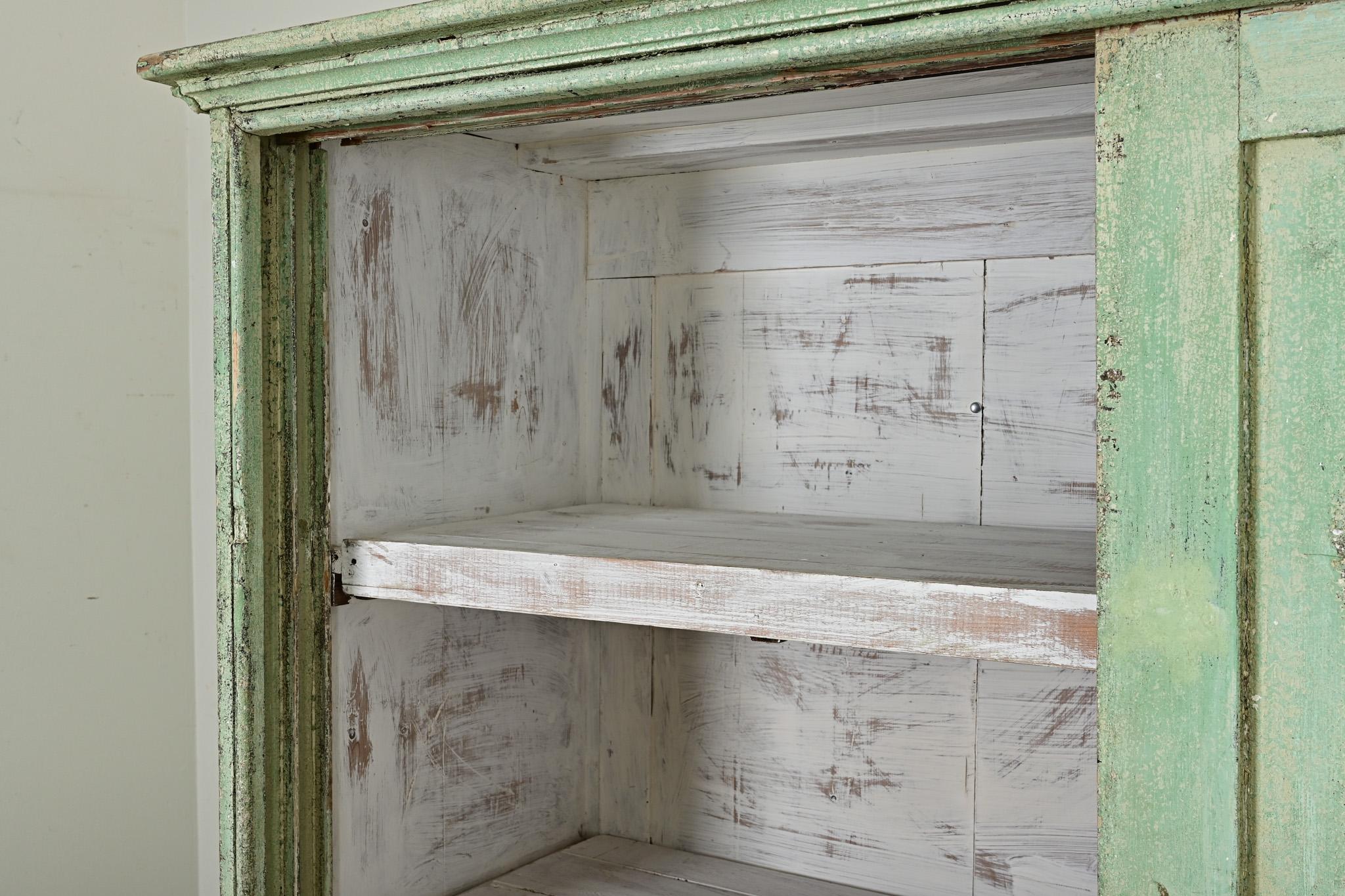 Brass English Painted Pine Larder
