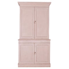 English Painted Pine Linen Cupboard