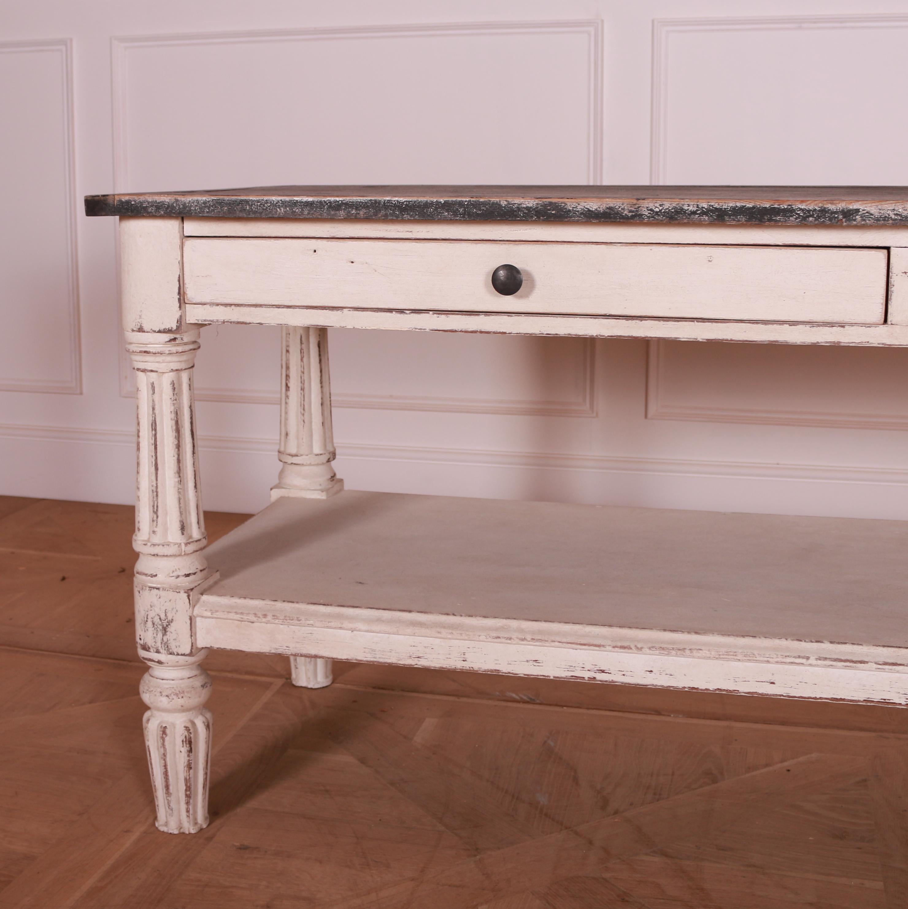 Victorian English Painted Pine Side Table For Sale