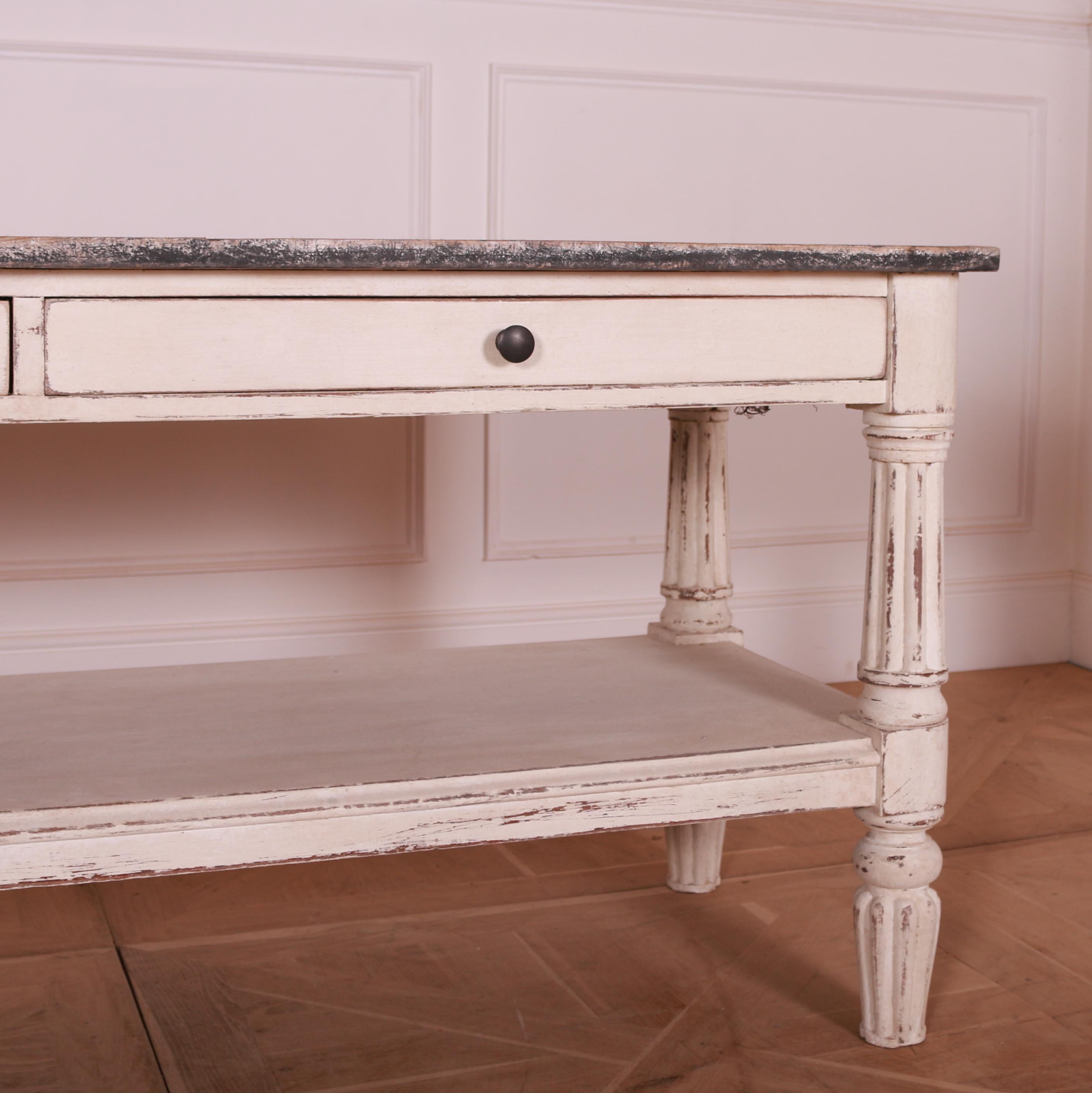 19th Century English Painted Pine Side Table For Sale