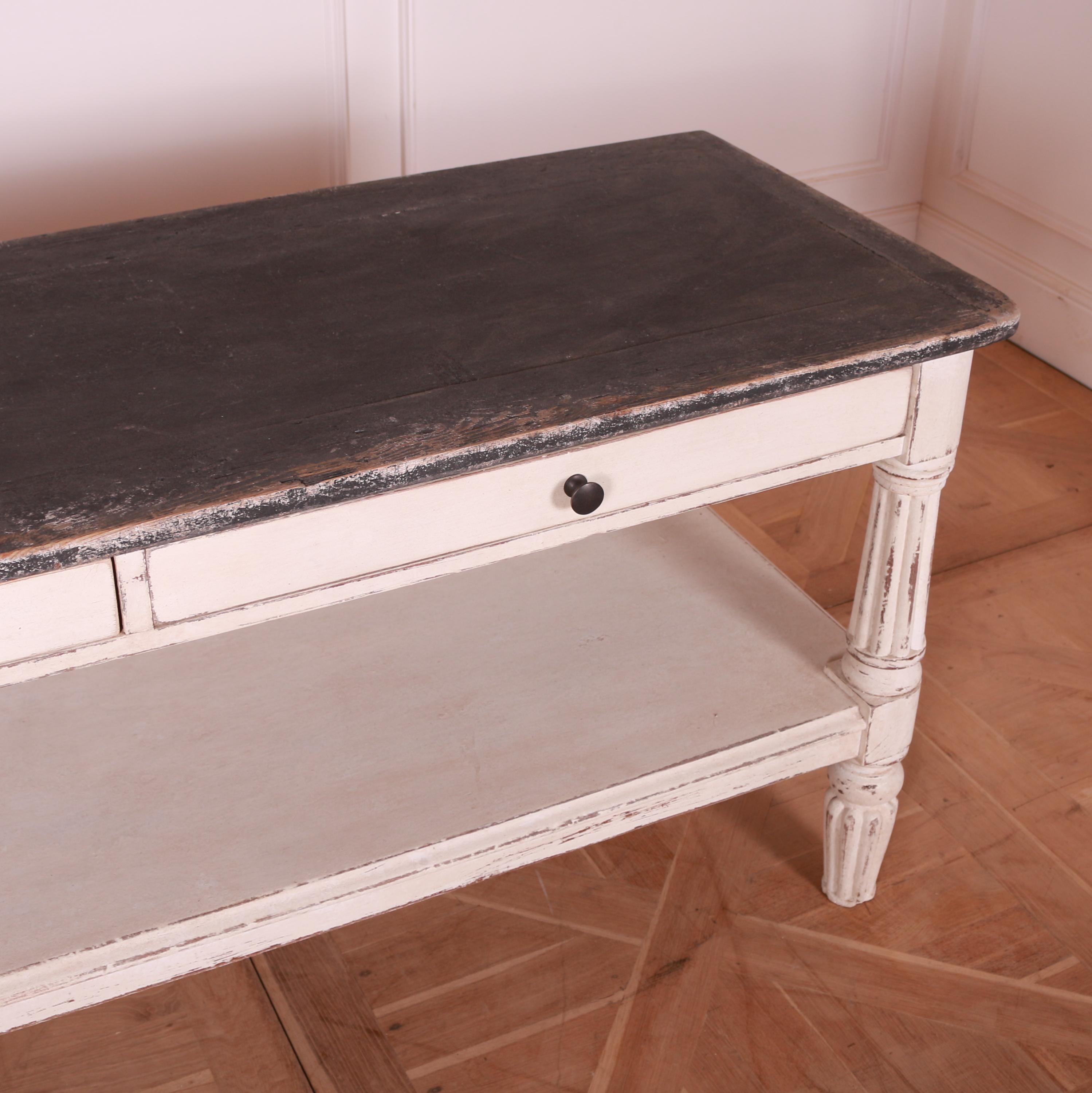 English Painted Pine Side Table For Sale 3