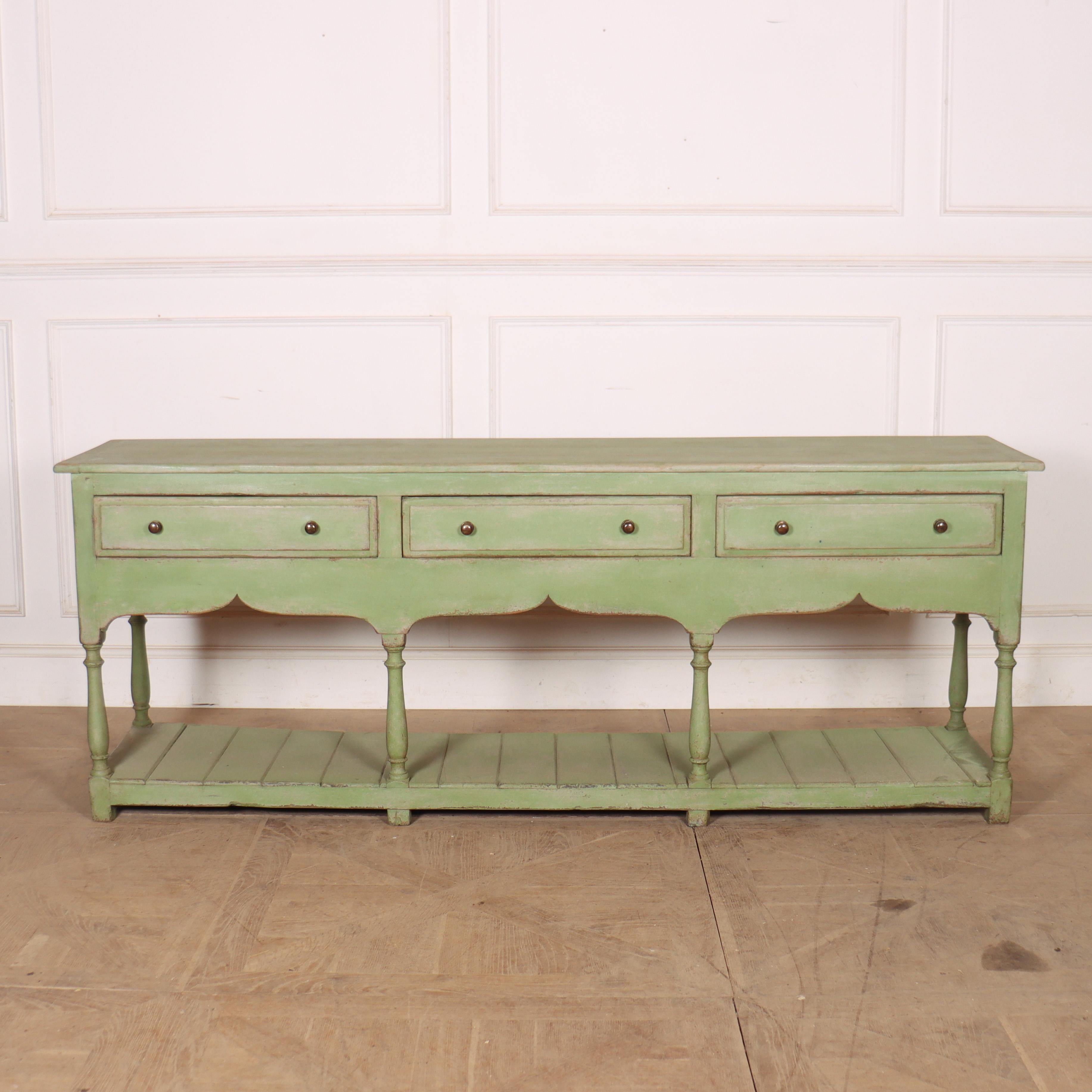Pretty early 19th century English painted oak potboard dresser base. 1820.


Code: 8786

Dimensions:
W: 81