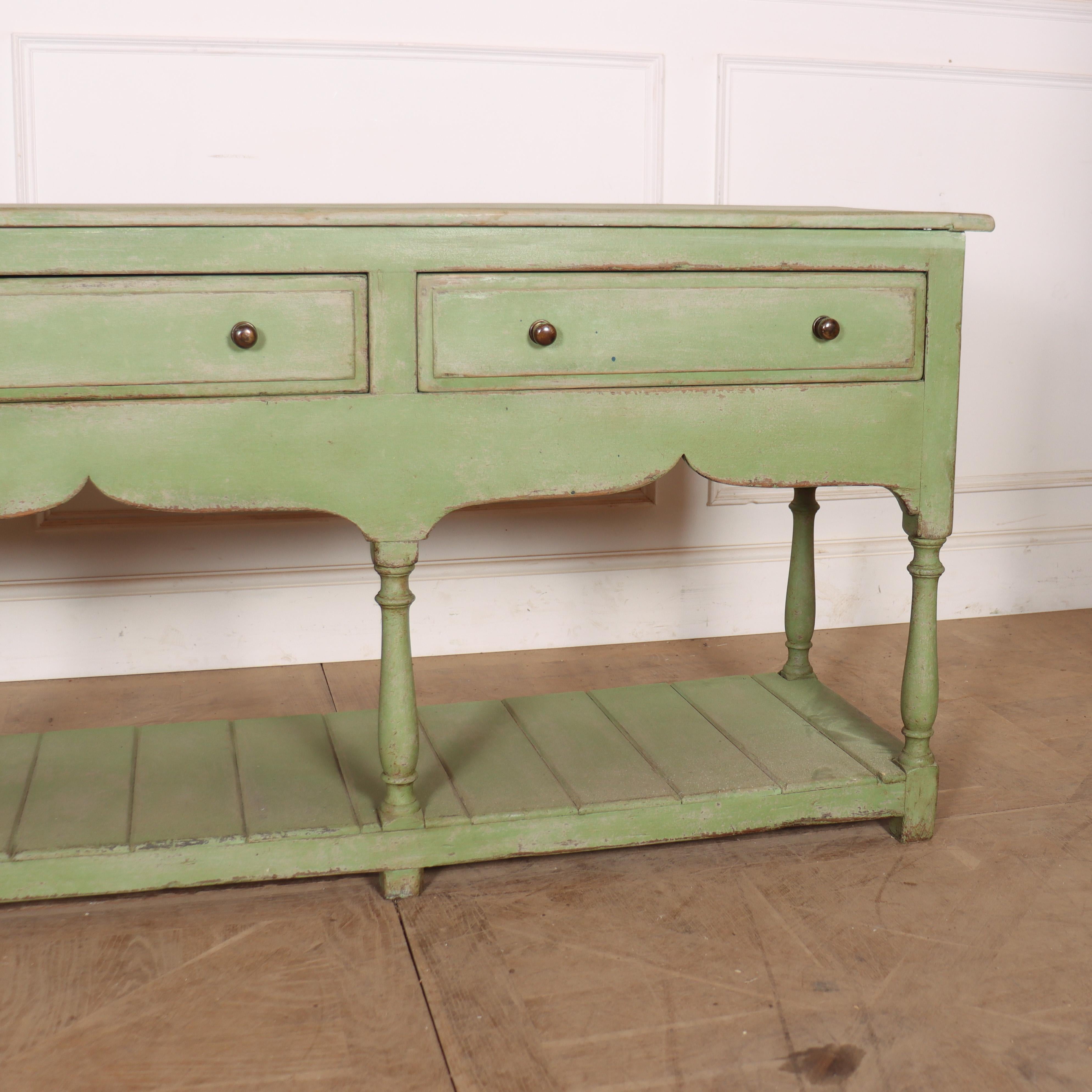 19th Century English Painted Potboard Dresser Base For Sale
