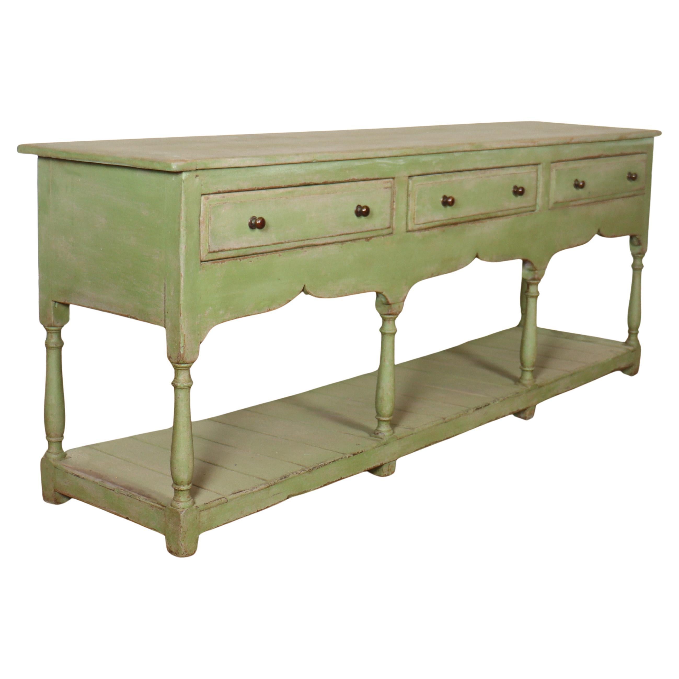 English Painted Potboard Dresser Base