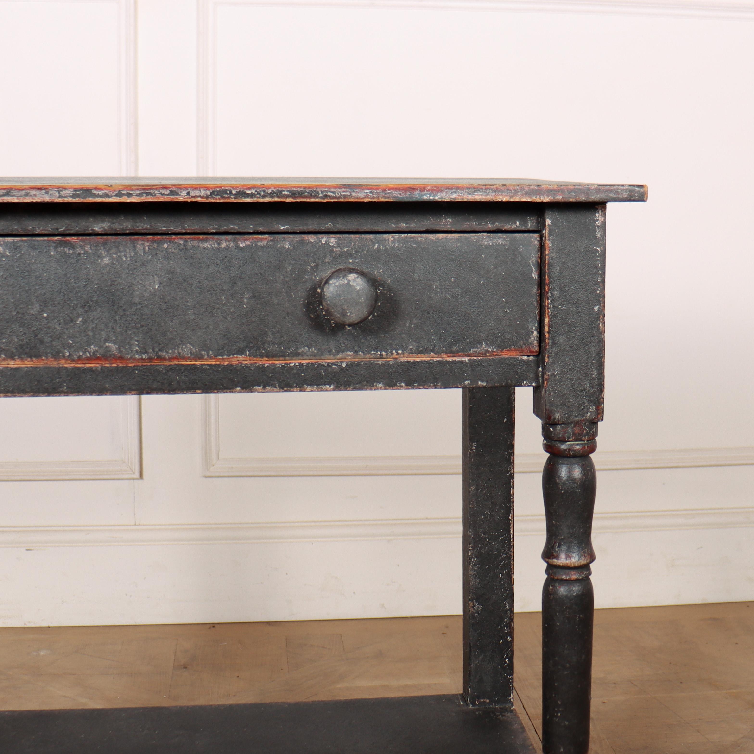 Victorian English Painted Potboard Lamp Table