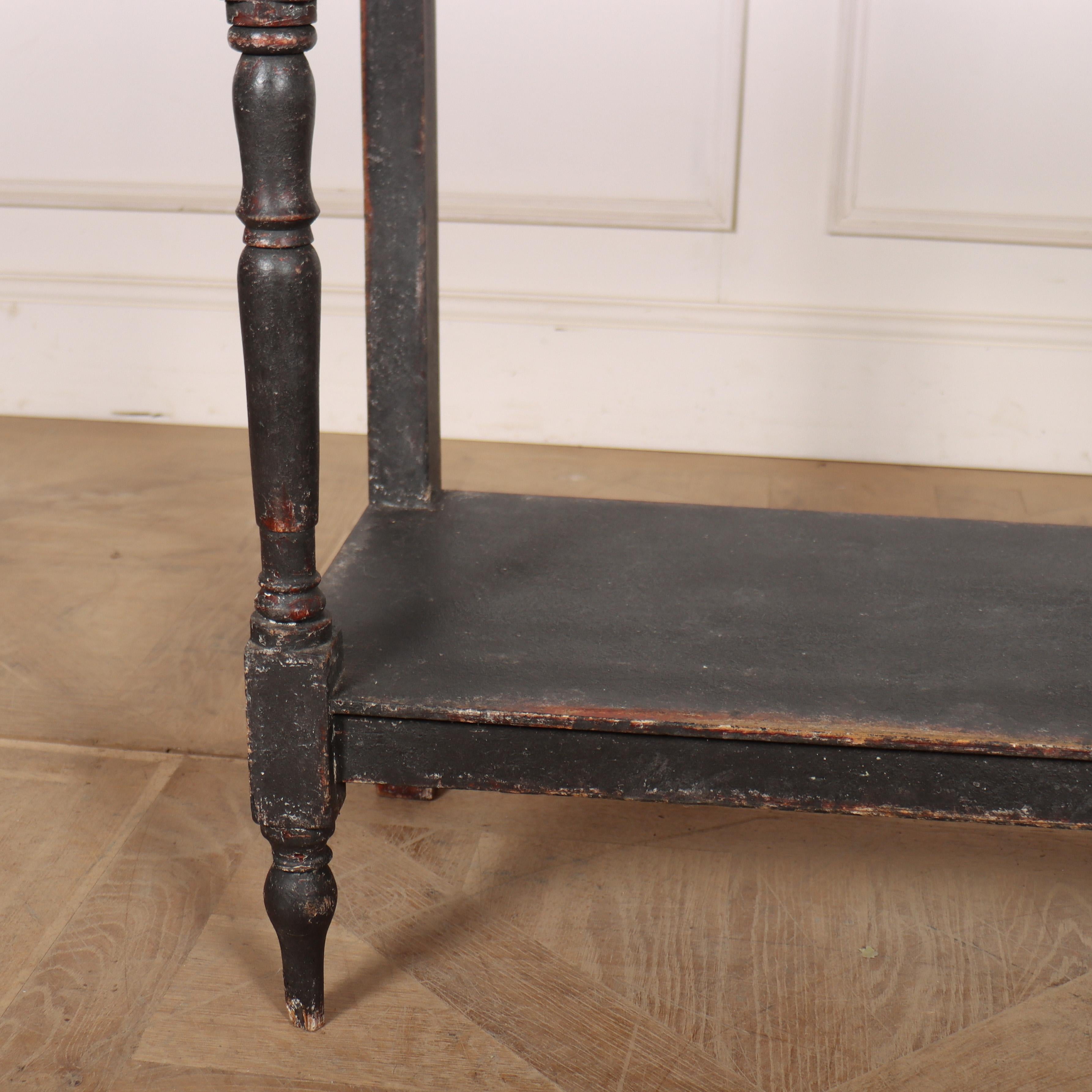 19th Century English Painted Potboard Lamp Table