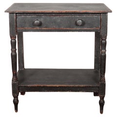 English Painted Potboard Lamp Table