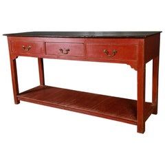 English Painted Potboard Serving Table