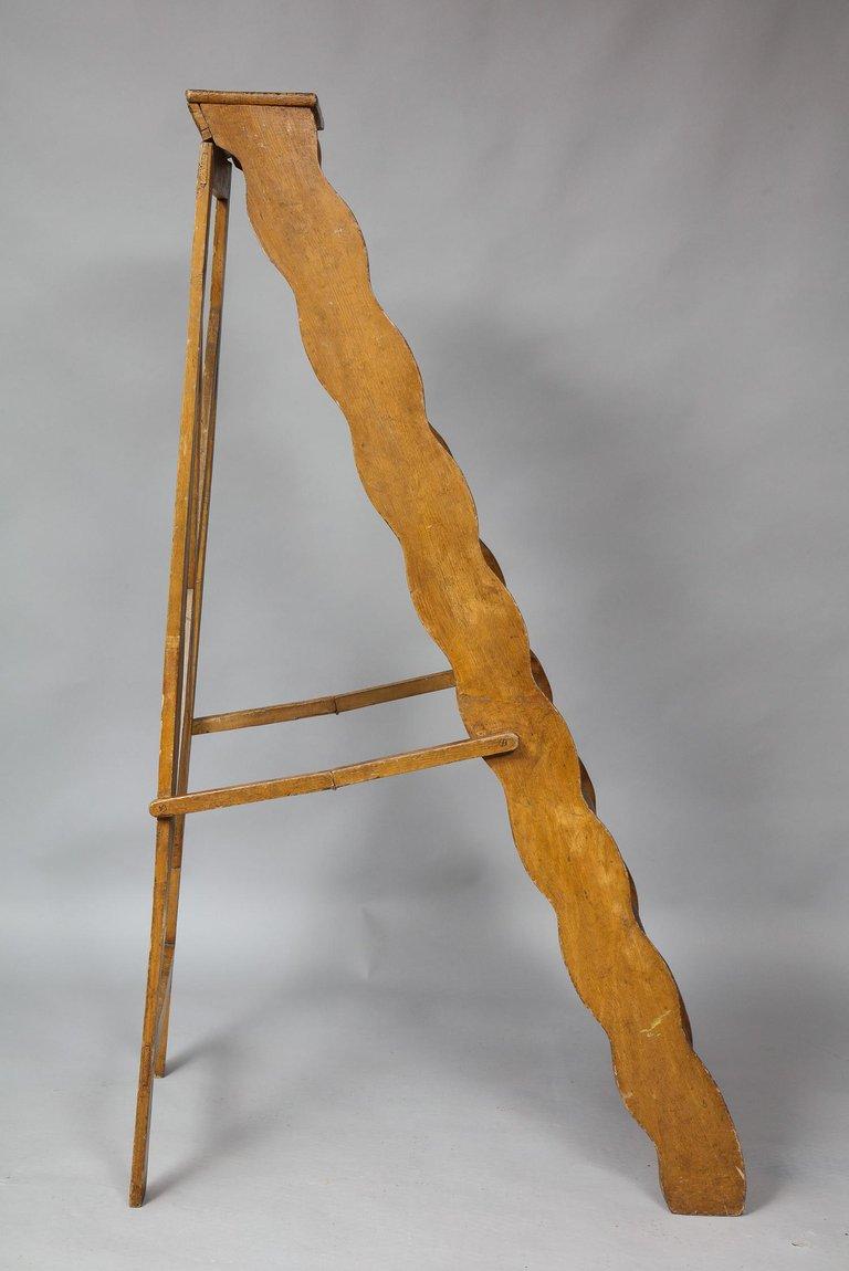 English Painted Scalloped Library Ladder 7