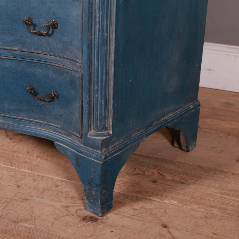 Victorian English Painted Serpentine Commode For Sale