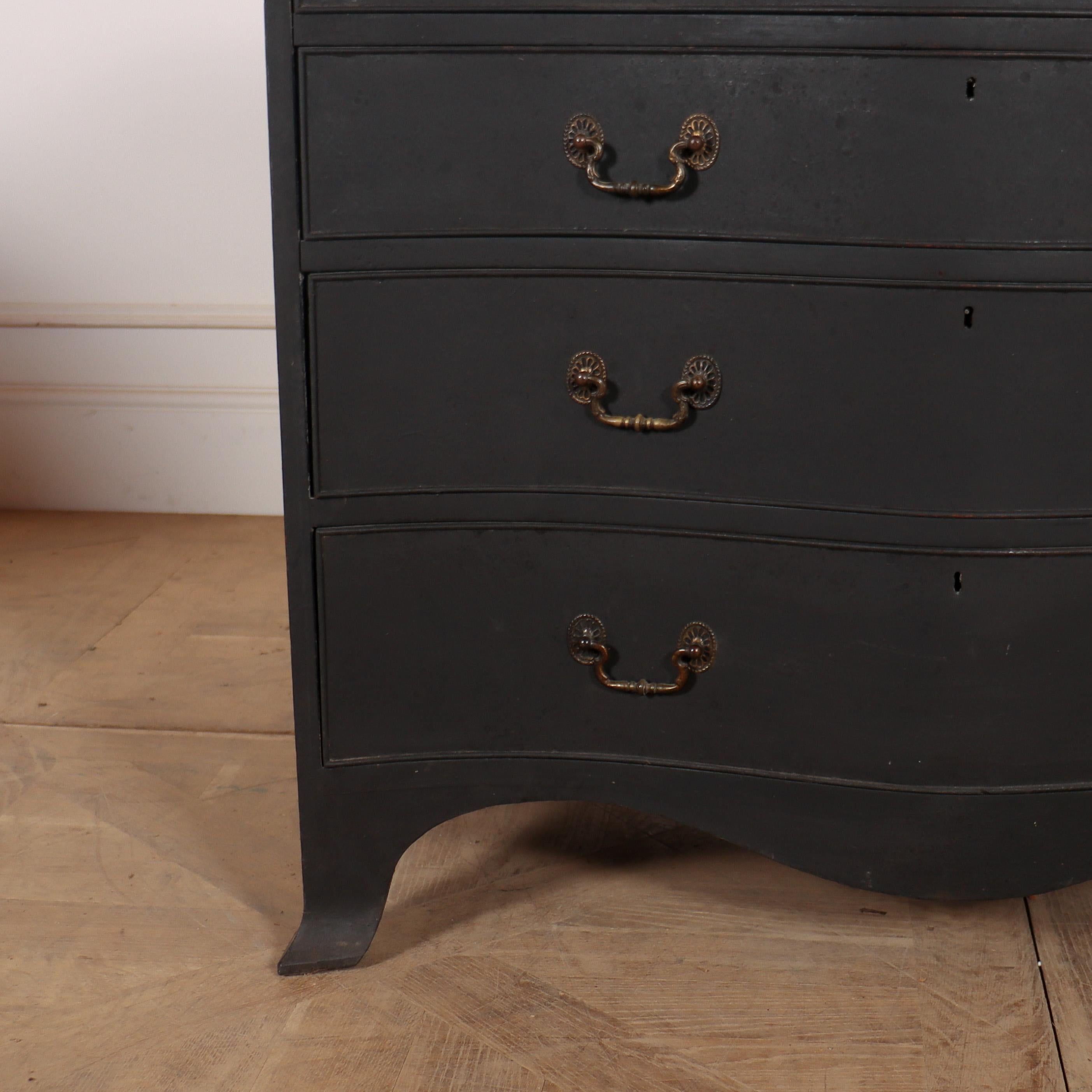 Late Victorian English Painted Serpentine Commode