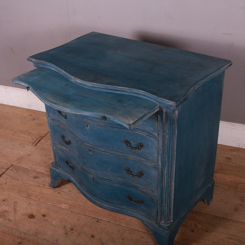 19th Century English Painted Serpentine Commode For Sale
