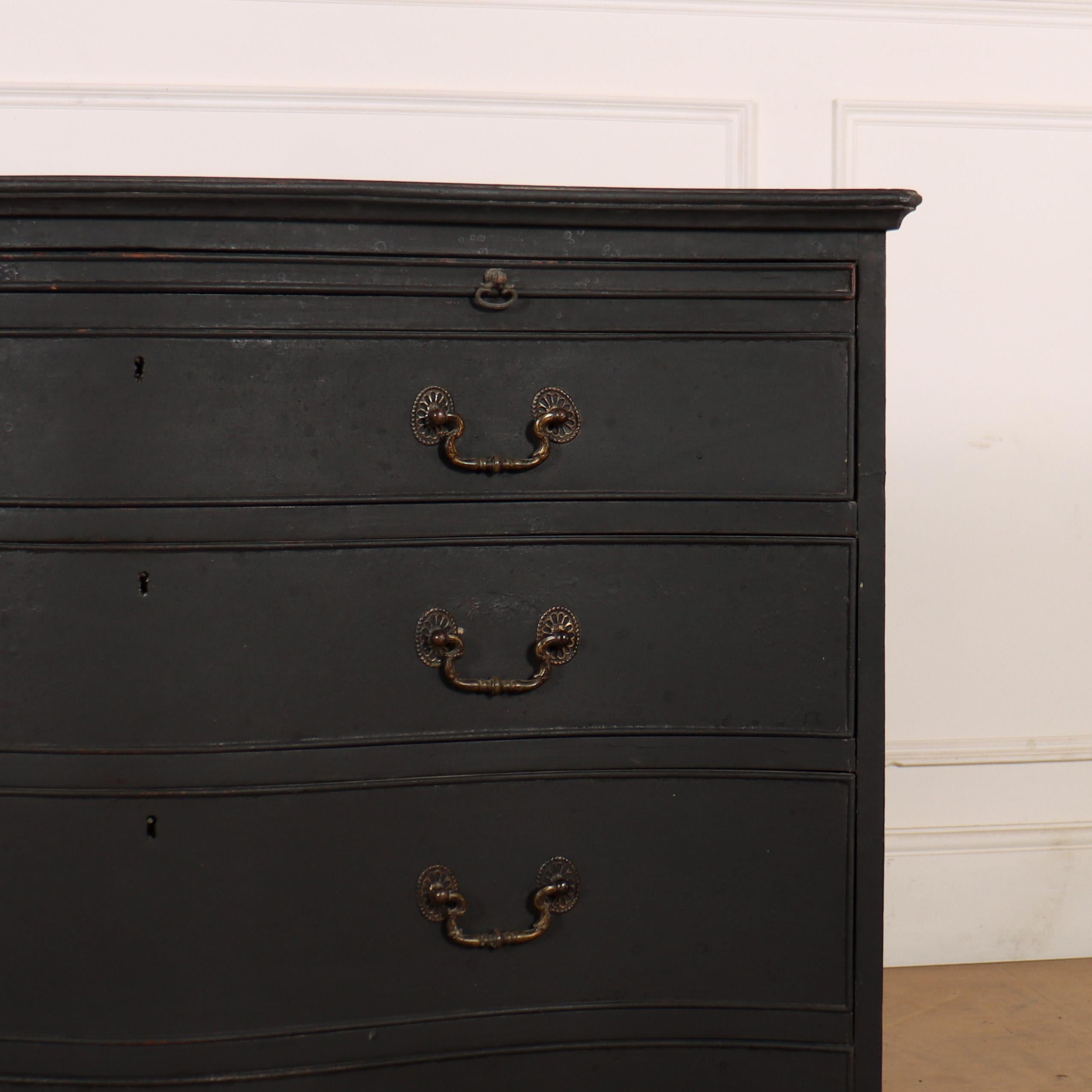 19th Century English Painted Serpentine Commode