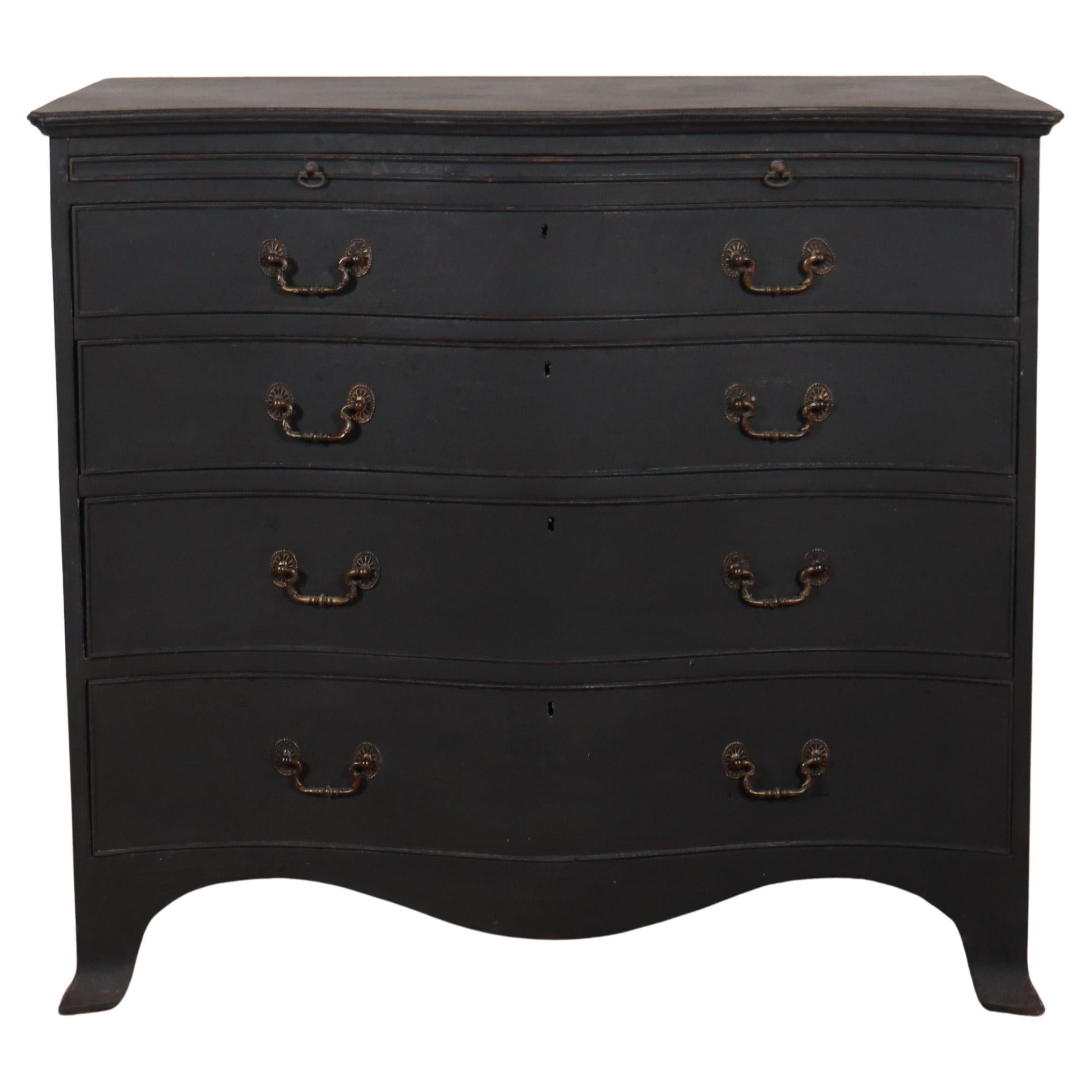 English Painted Serpentine Commode
