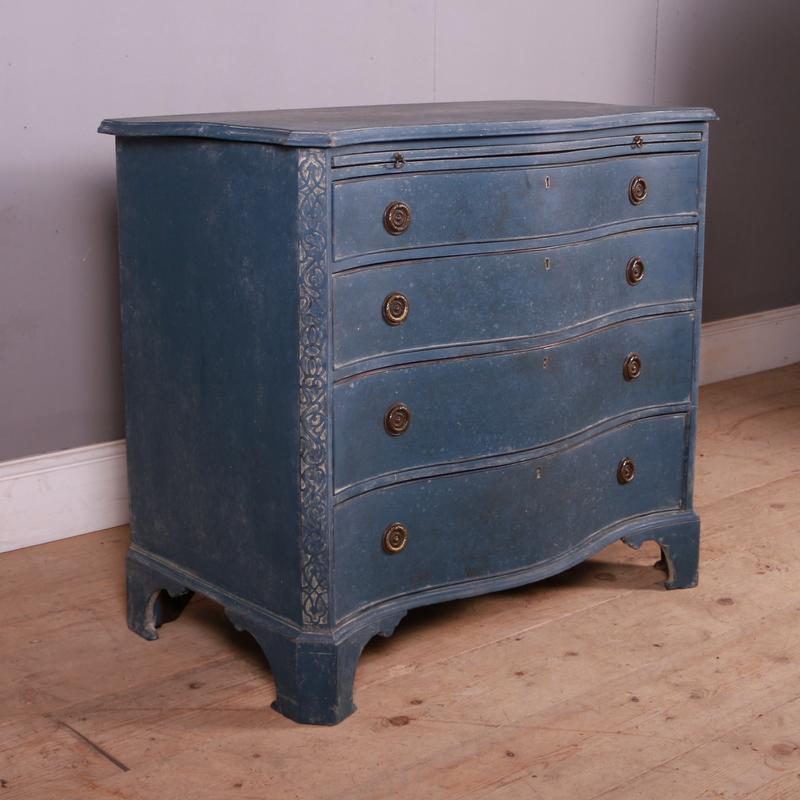 Victorian English Painted Serpentine Front Commode